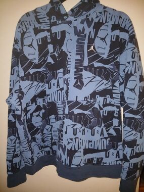 Jordan Blue and Navy All-Over Graphic Hoodie
